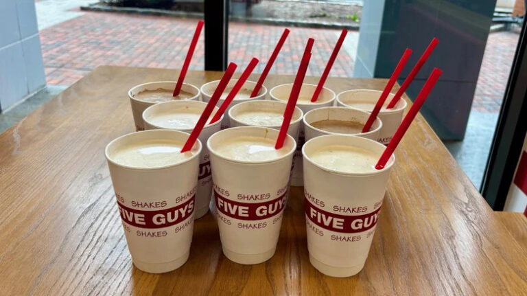 Several Five Guys Milkshakes